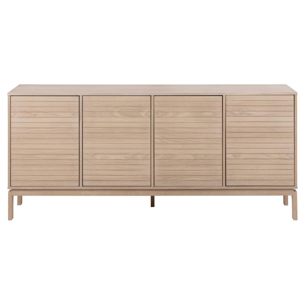 Labasa Wooden Storage Cabinet With 4 Doors In White Oak