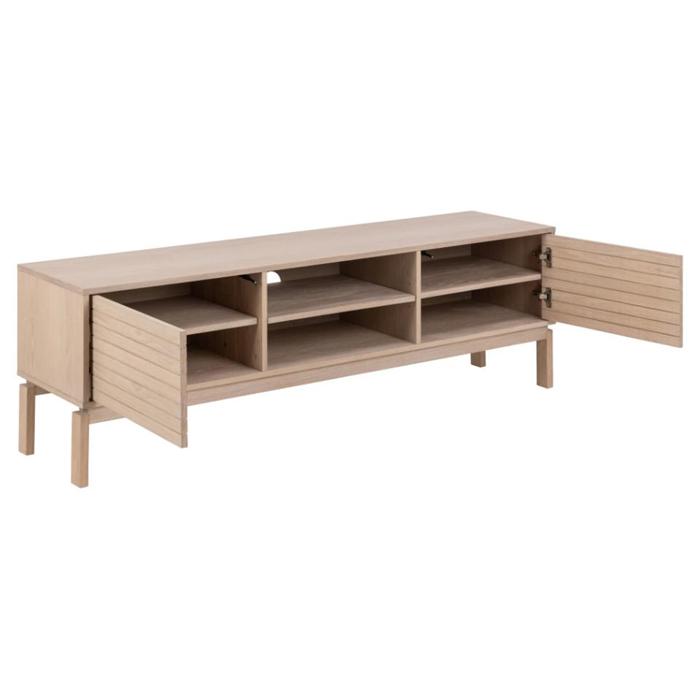 Labasa Wooden TV Stand With 2 Doors In White Oak