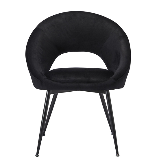Lacee Black Velvet Dining Chairs With Black Legs In Pair_2