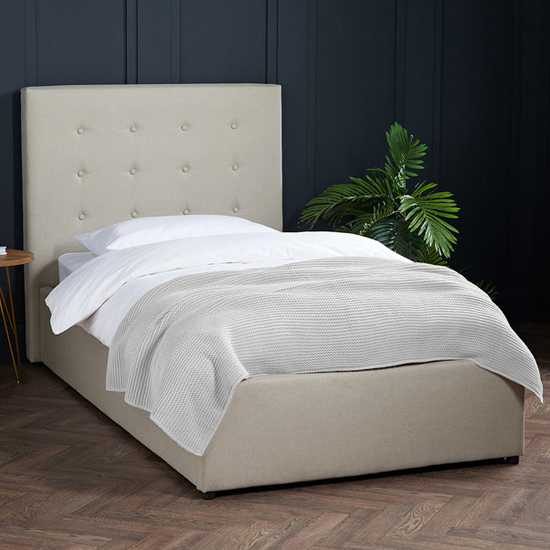 Read more about Lacer fabric single bed in beige