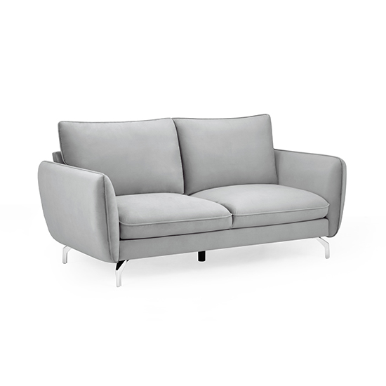 Read more about Lacey fabric 2 seater sofa in grey with chrome metal legs