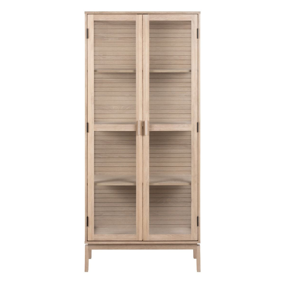 Lacey Wooden Display Cabinet With 2 Doors In White Oak