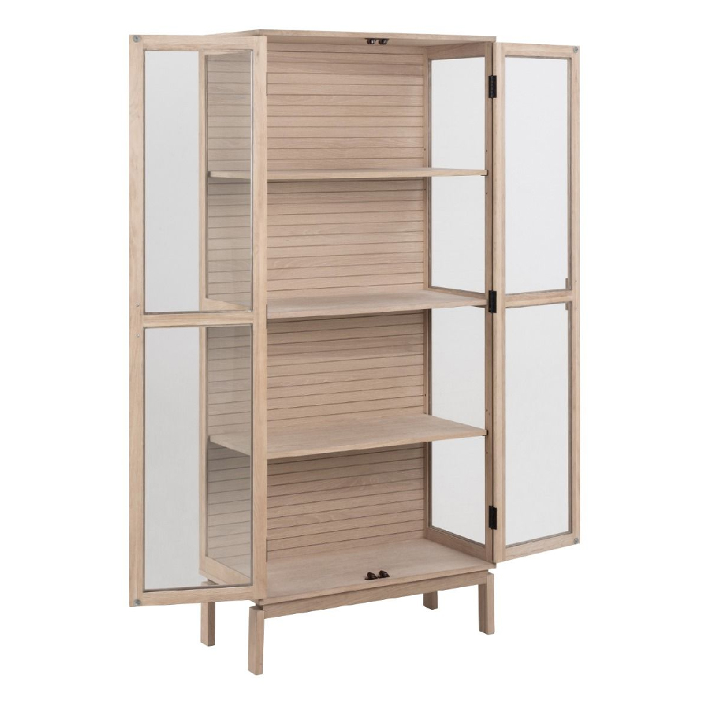 Lacey Wooden Display Cabinet With 2 Doors In White Oak
