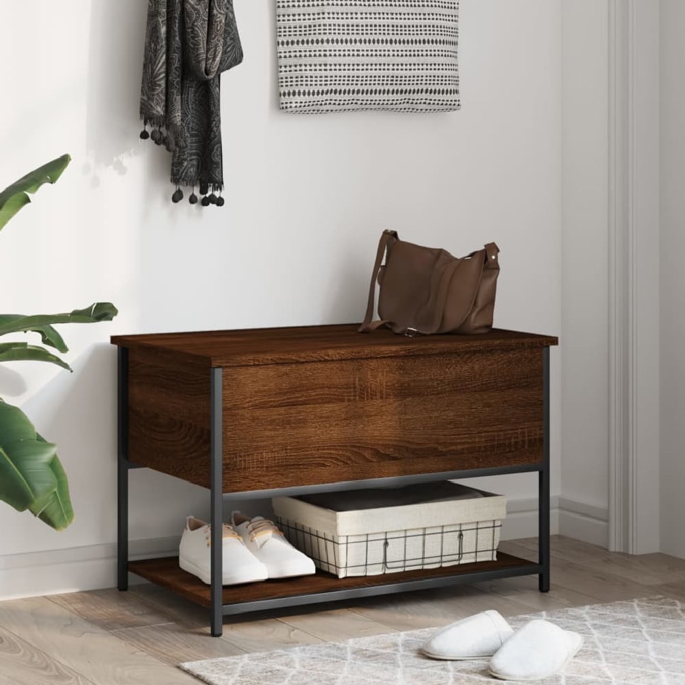 Read more about Lacey wooden small shoe storage bench in brown oak
