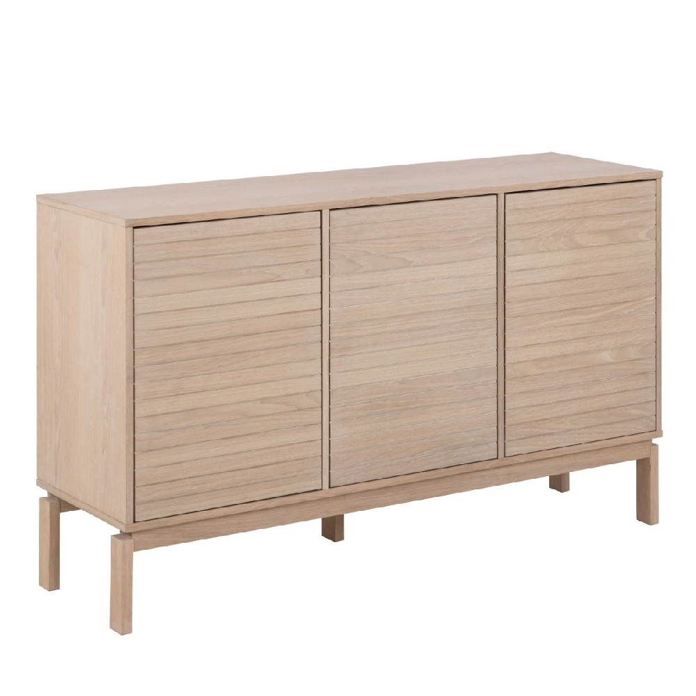Lacey Wooden Storage Cabinet With 3 Doors In White Oak