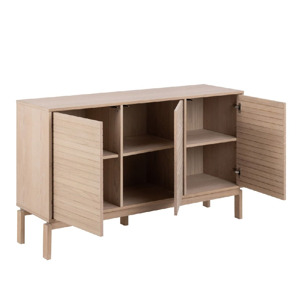 Lacey Wooden Storage Cabinet With 3 Doors In White Oak