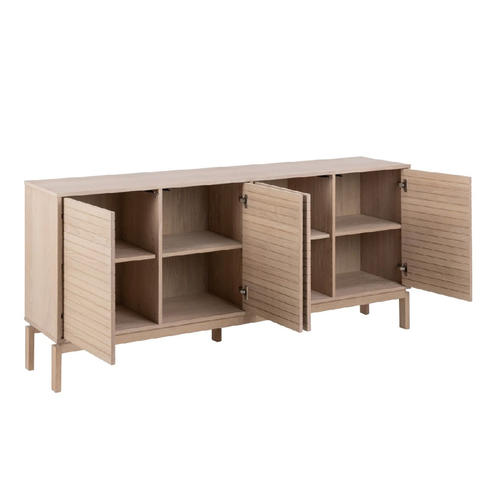 Lacey Wooden Storage Cabinet With 4 Doors In White Oak
