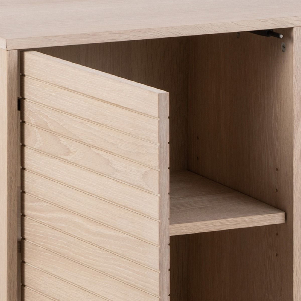 Lacey Wooden Storage Cabinet With 4 Doors In White Oak