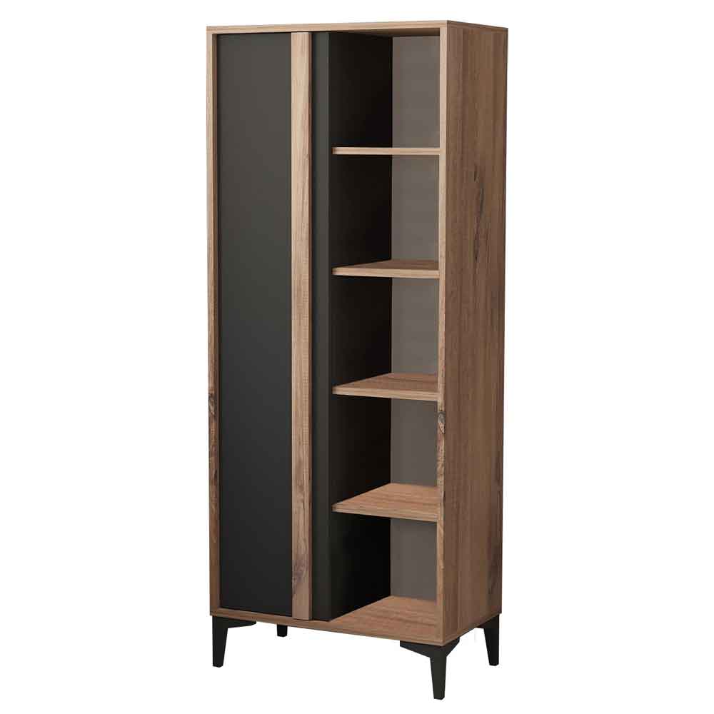 Lacin Wooden Living Room Furniture Set in Atlantic and Anthracite