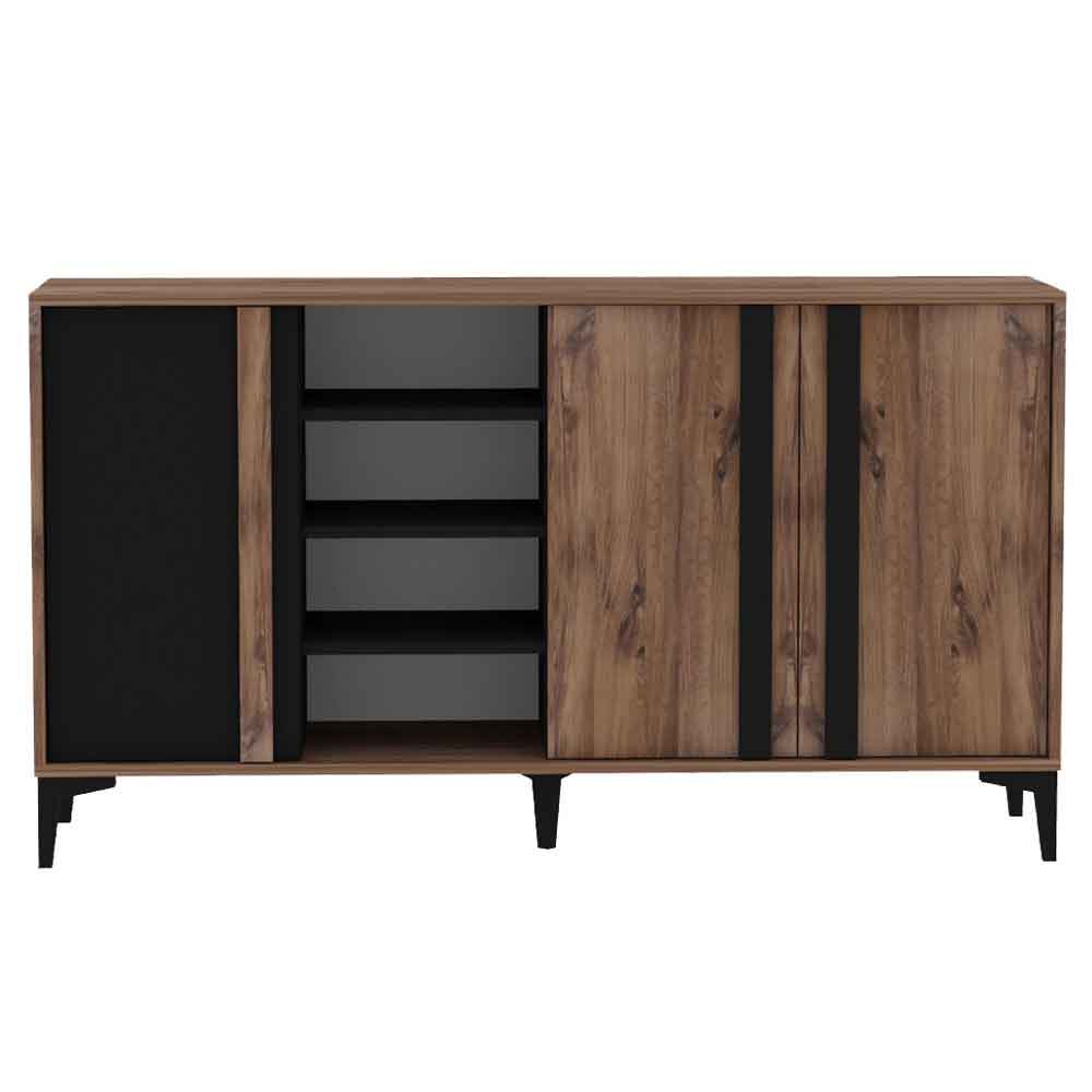 Lacin Wooden Living Room Furniture Set in Atlantic and Anthracite