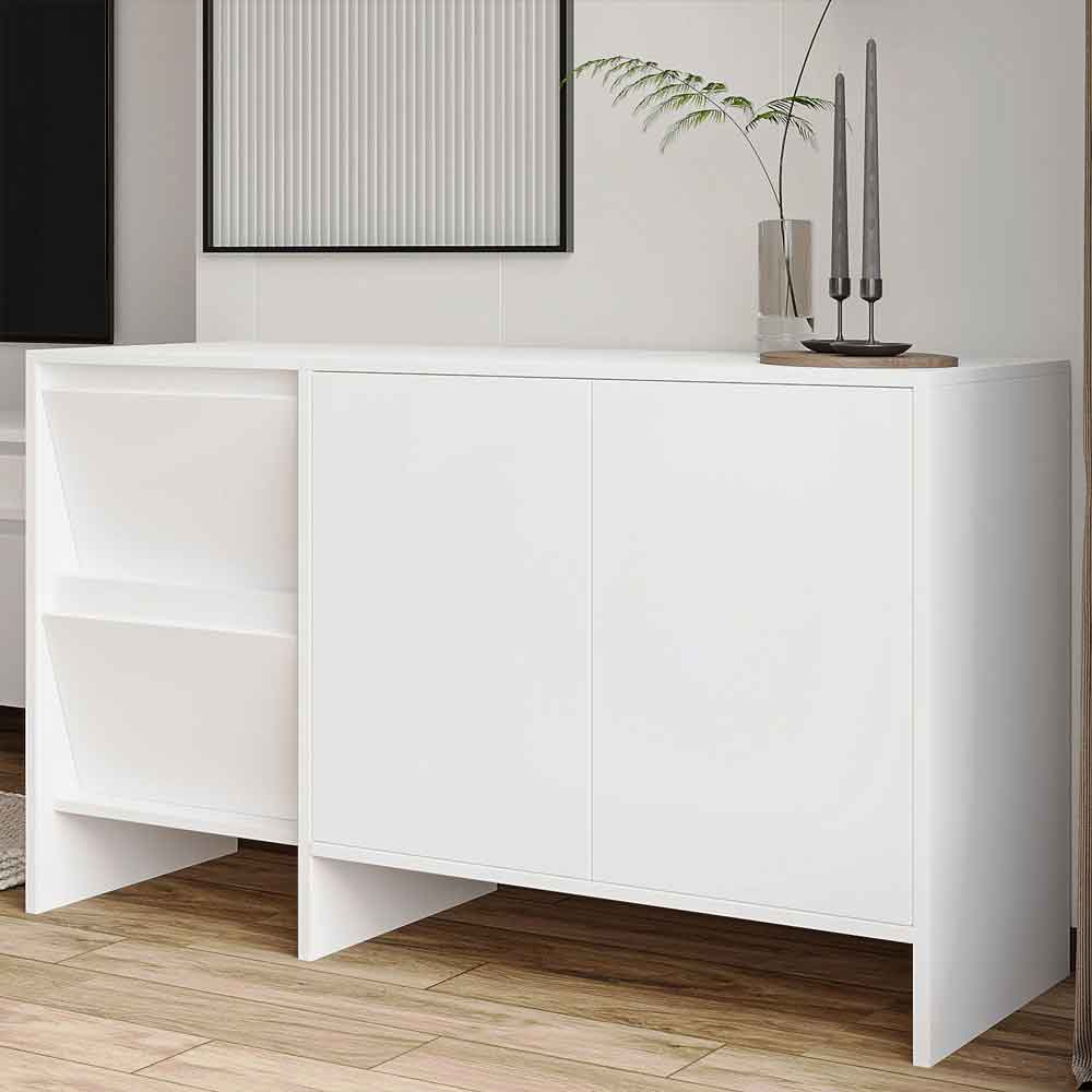 Lacin Wooden Living Room Furniture Set in White