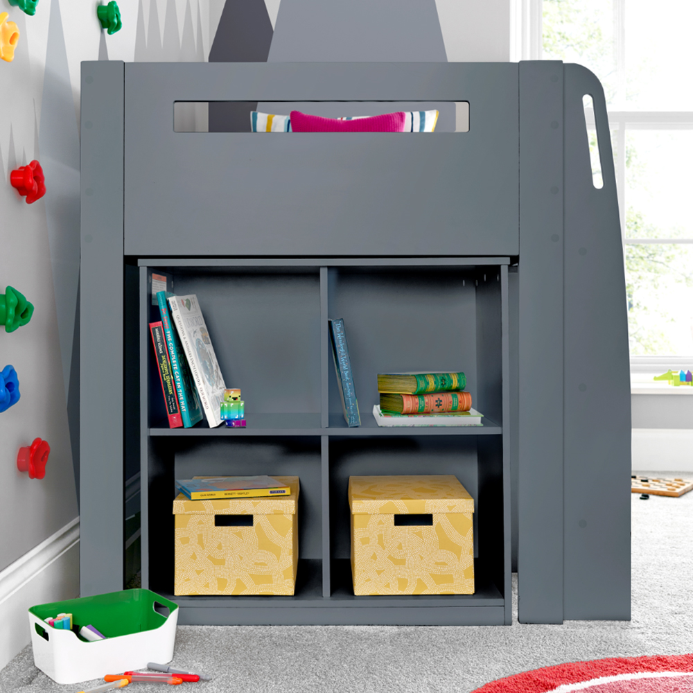 Lackey Wooden Mid Sleeper Bed With Storage In Grey