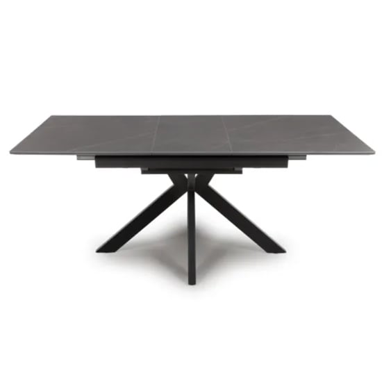 Photo of Lacole extending sintered stone dining table large in grey