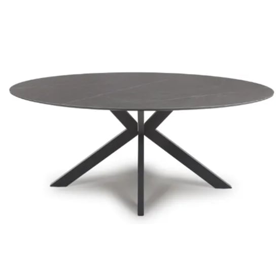 Lacole Sintered Stone Dining Table Oval In Grey_1