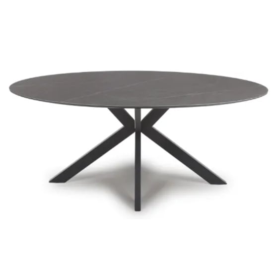 Product photograph of Lacole Sintered Stone Dining Table Oval In Grey from Furniture in Fashion