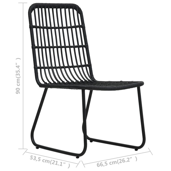 Laconia Glass And Poly Rattan 3 Piece Bistro Set In Black