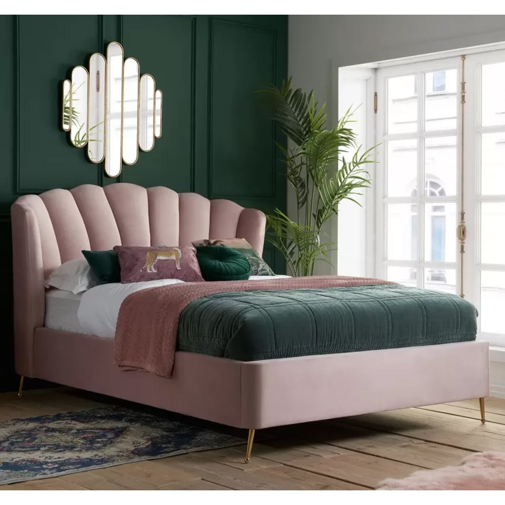 Read more about Laconia ottoman fabric king size bed in pink