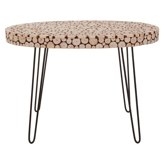 Laconia Oval Wooden Side Table With Hairpin Legs In Natural