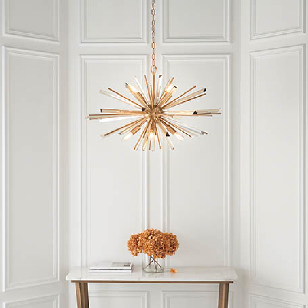 Laconia Prism Glass Pendant Ceiling Light In Champagne