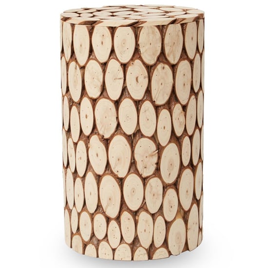 Laconia Round Wooden Stool In Natural
