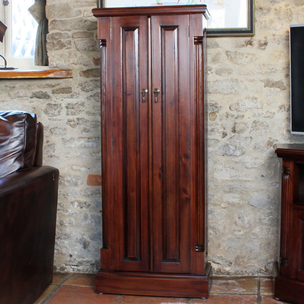 Laconia Wooden CD DVD Storage Cupboard With 2 Doors In Mahogany