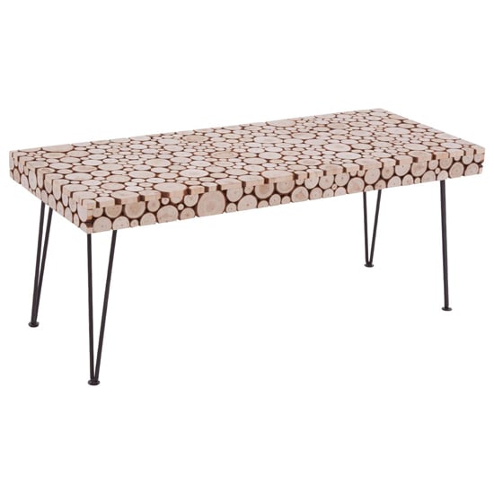 Product photograph of Laconia Wooden Coffee Table With Hairpin Legs In Natural from Furniture in Fashion