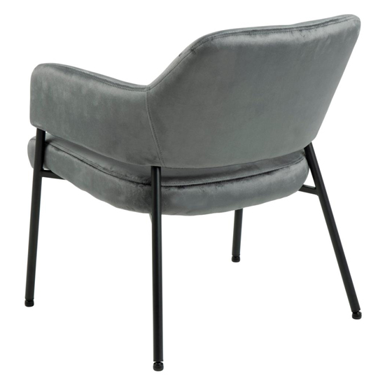 Lacygne Fabric Lounge Chair In Dark Grey With Matt Black Legs_3