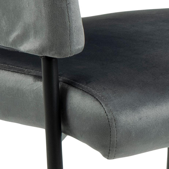 Lacygne Fabric Lounge Chair In Dark Grey With Matt Black Legs_4