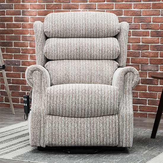 Ladbroke Fabric Electric Recliner Chair In Wheat_2