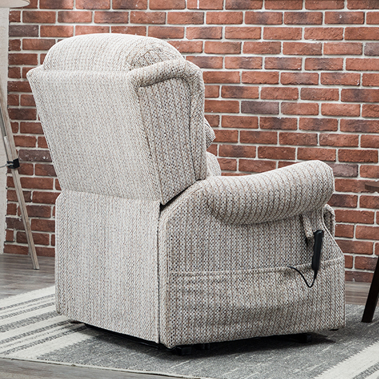 Ladbroke Fabric Electric Recliner Chair In Wheat_4