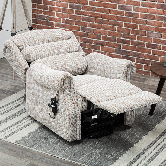 Ladbroke Fabric Electric Recliner Chair In Wheat_8