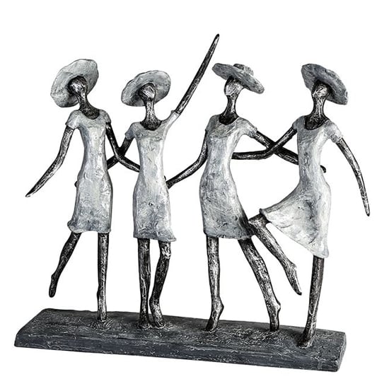 Ladies Poly Design Sculpture In Antique Anthracite And Silver
