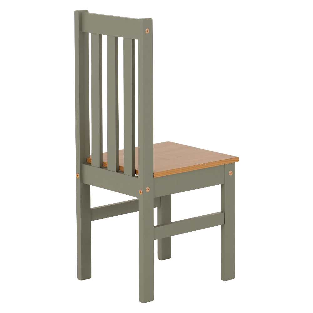 Ladkro Wooden Dining Table With 4 Chairs In Green And Oak