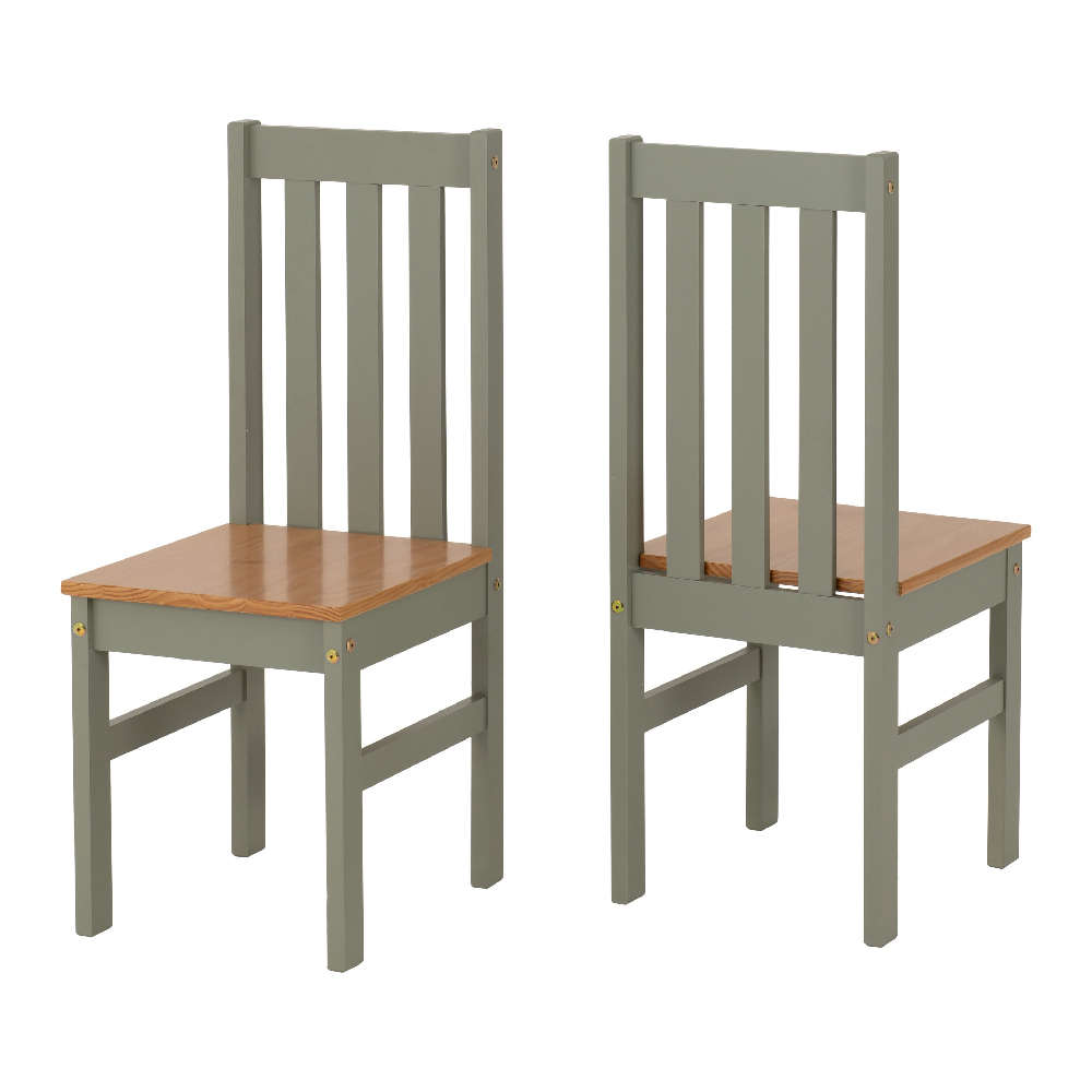 Ladkro Wooden Dining Table With 4 Chairs In Green And Oak
