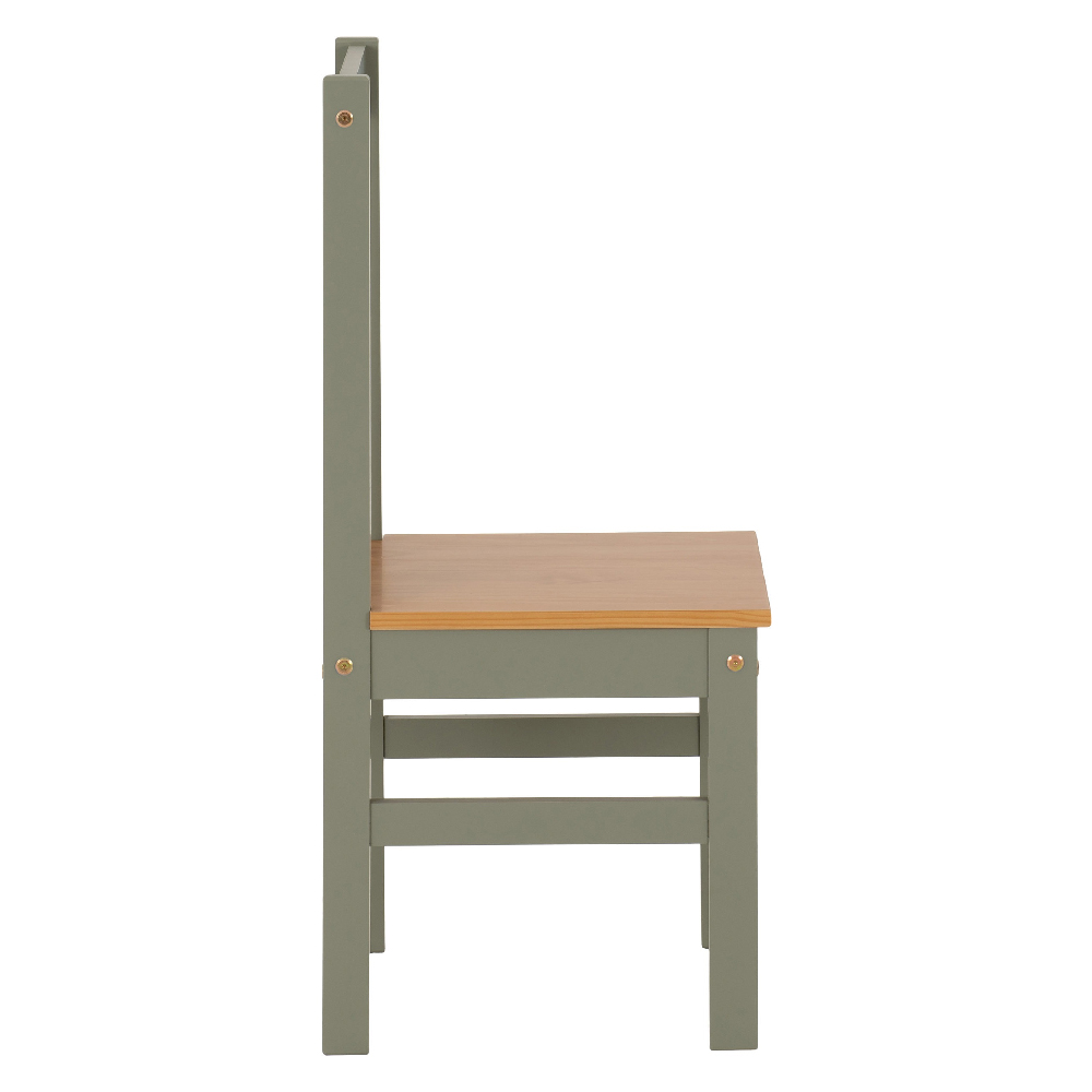 Ladkro Wooden Dining Table With 4 Chairs In Green And Oak