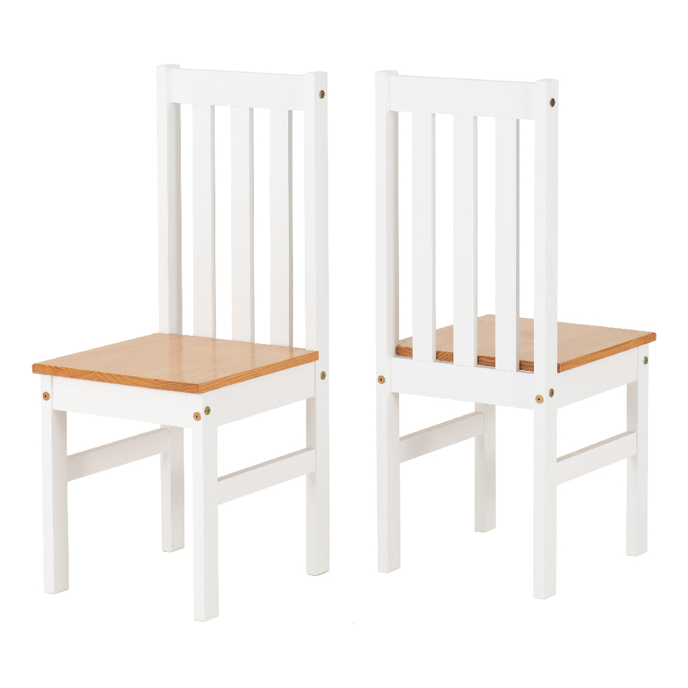 Ladkro Wooden Dining Table With 6 Chairs In White And Oak