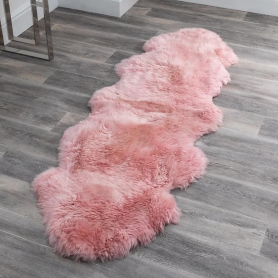 Ladson Double Sheepskin Rug In Blush Pink