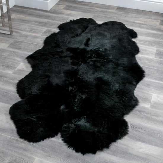 Photo of Ladson quad sheepskin rug in black