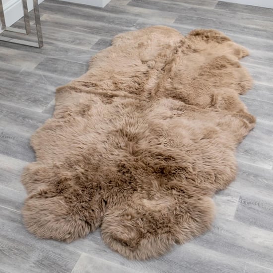 Photo of Ladson quad sheepskin rug in light brown