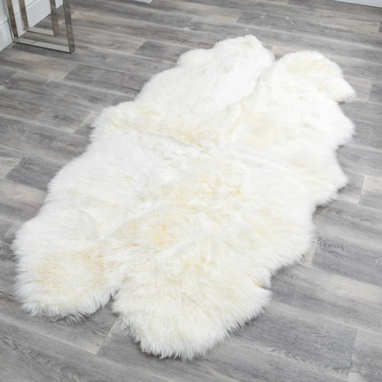 Photo of Ladson quad sheepskin rug in natural white