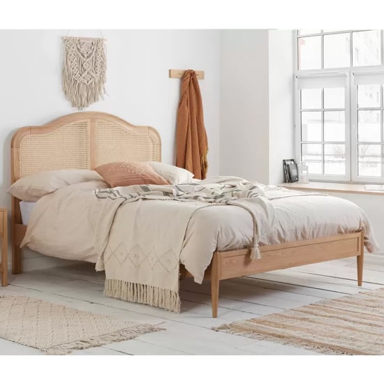 Read more about Ladson rattan wooden double bed in oak