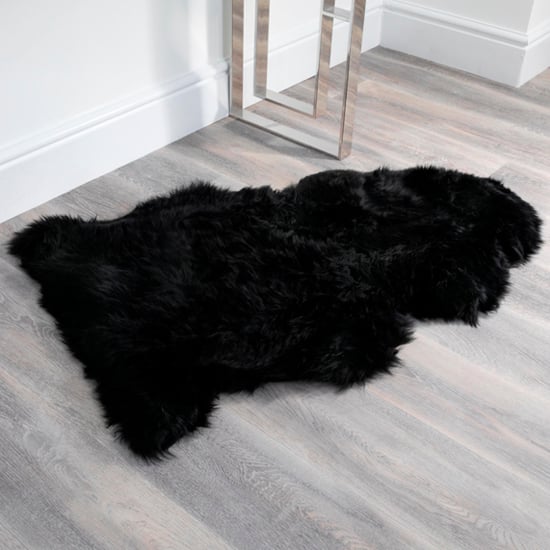 Photo of Ladson sheepskin rug in black