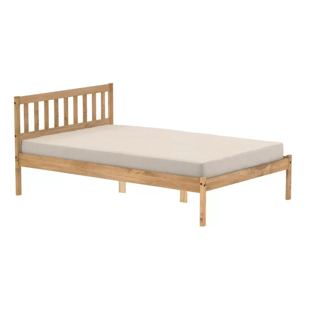 Ladson Wooden Small Double Bed In Brown