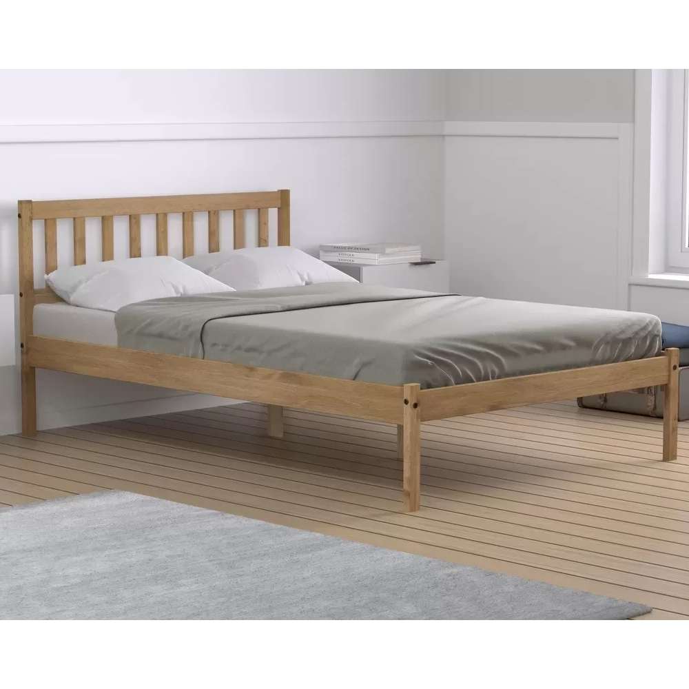 Read more about Ladson wooden small double bed in brown
