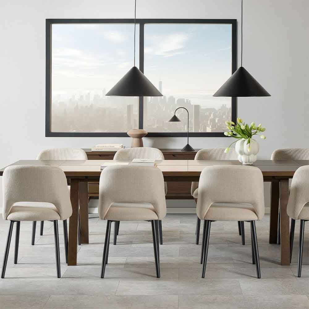 Lafayette Wooden Extending Dining Table - Smoked Oak