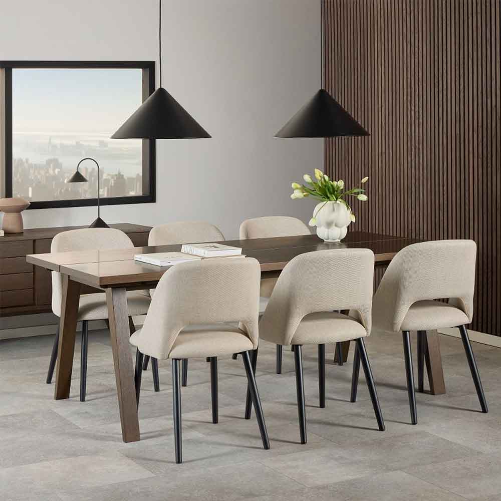 Lafayette Wooden Extending Dining Table - Smoked Oak