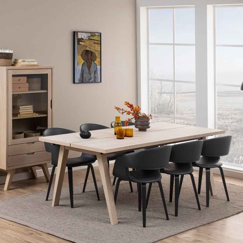 Lafayette Wooden Extending Dining Table - White Oak