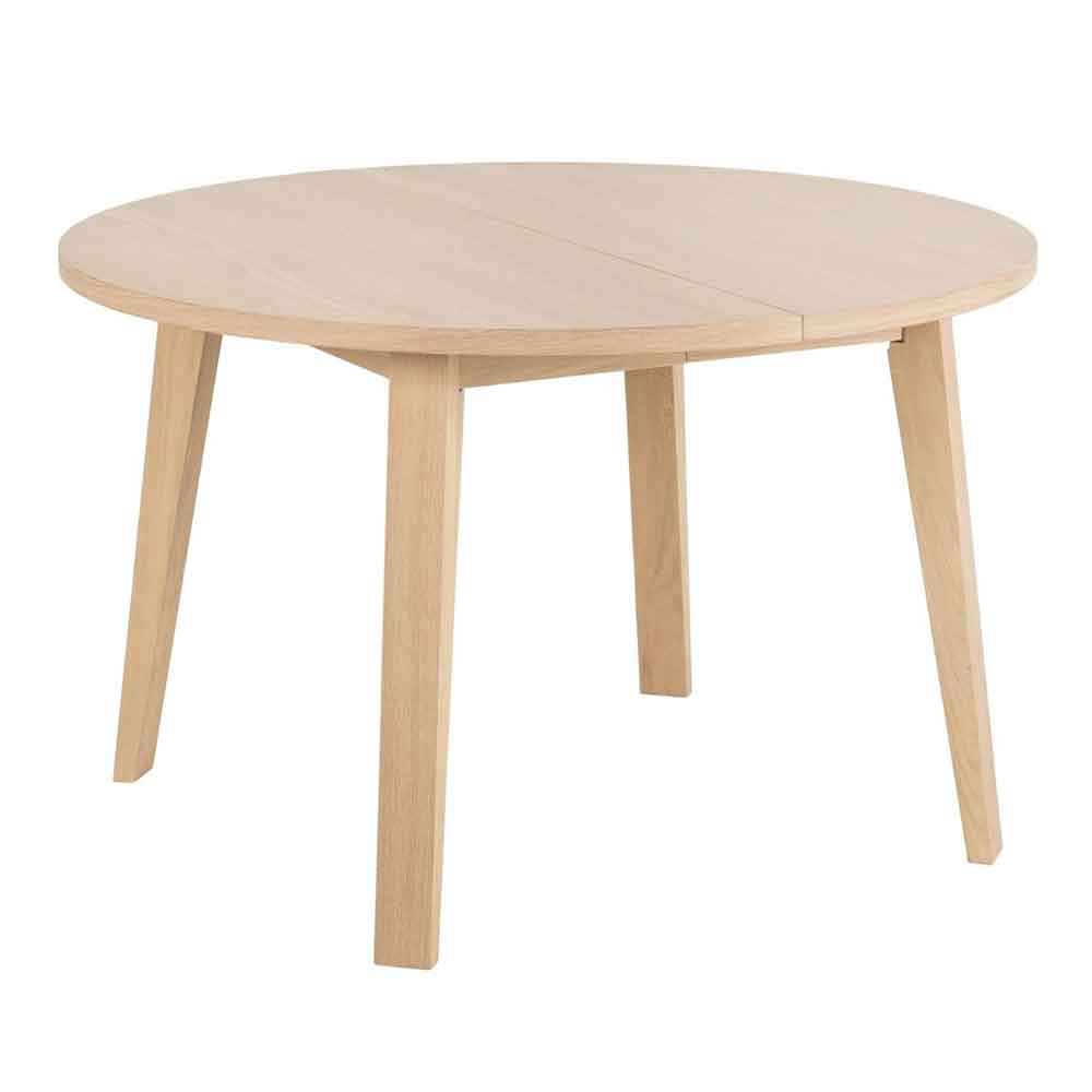 Lafayette Wooden Round Extending Dining Table - White Oak