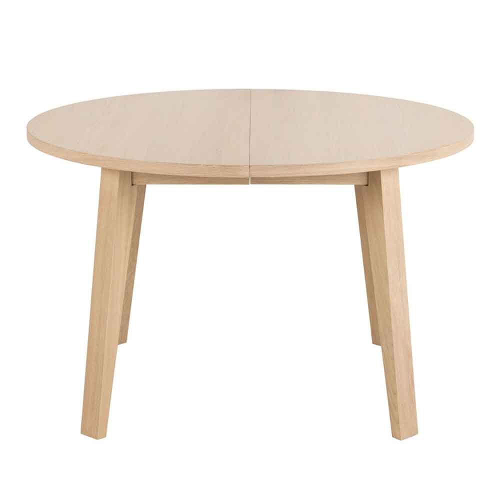 Lafayette Wooden Round Extending Dining Table - White Oak