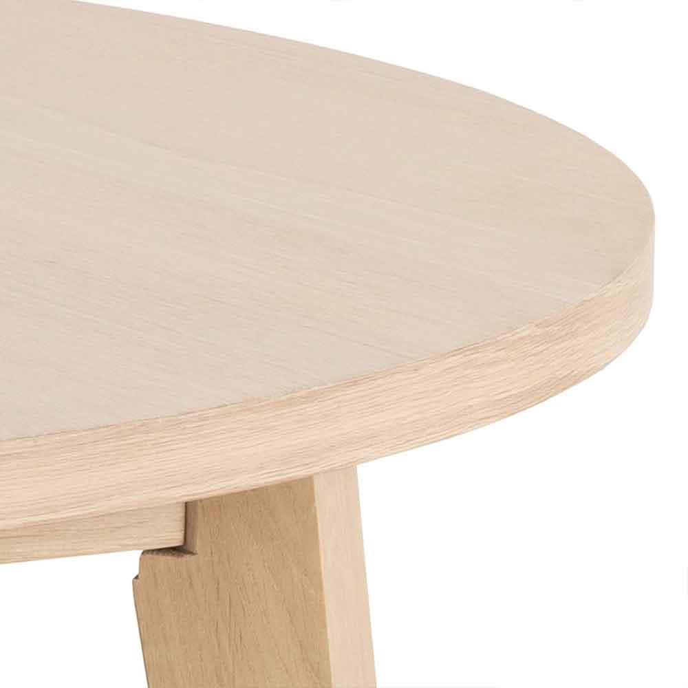 Lafayette Wooden Round Extending Dining Table - White Oak
